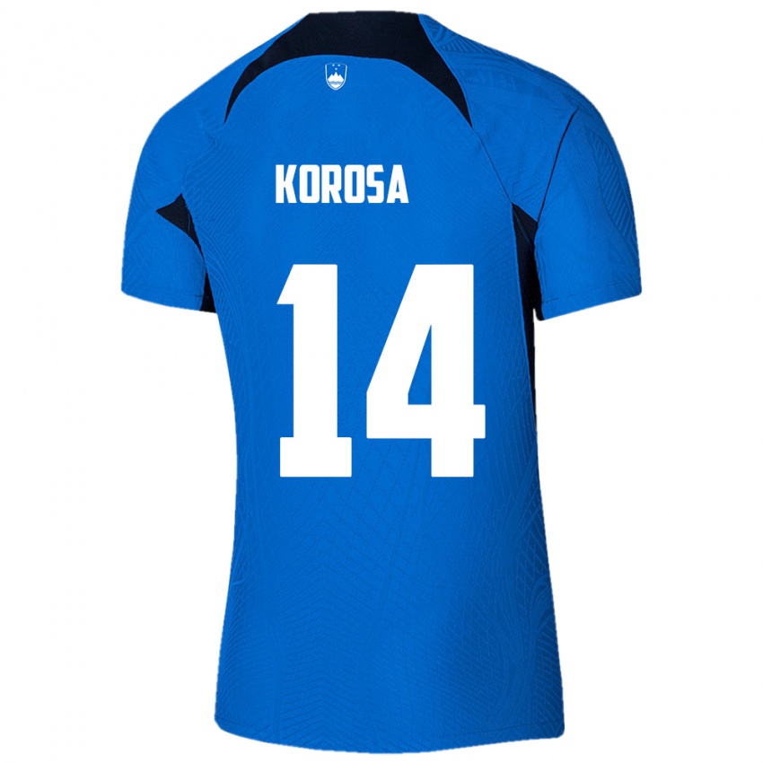 Criança Camisola Eslovênia Anej Koroša #14 Azul Alternativa 24-26 Camisa