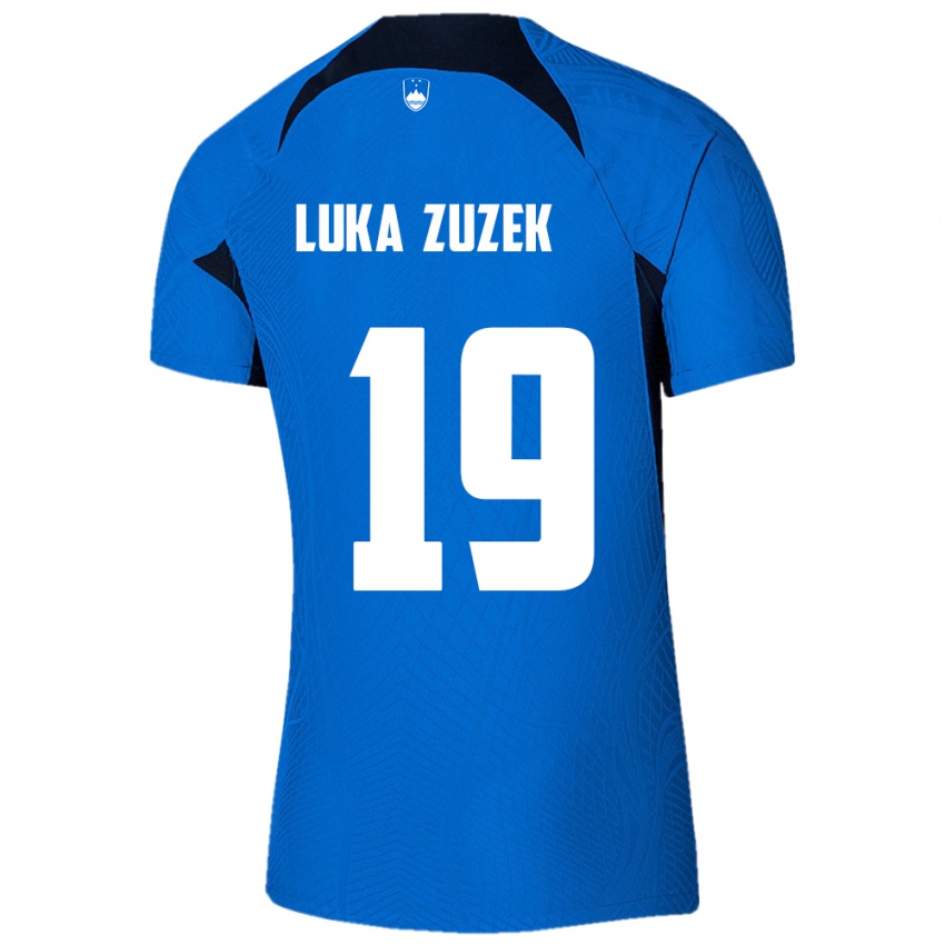 Criança Camisola Eslovênia Zan Luka Zuzek #19 Azul Alternativa 24-26 Camisa