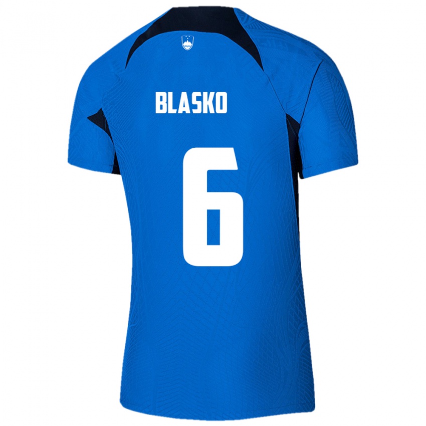 Criança Camisola Eslovênia Svit Blasko #6 Azul Alternativa 24-26 Camisa