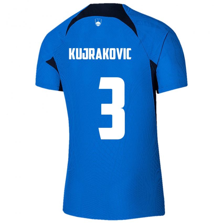 Criança Camisola Eslovênia Minel Kujrakovic #3 Azul Alternativa 24-26 Camisa