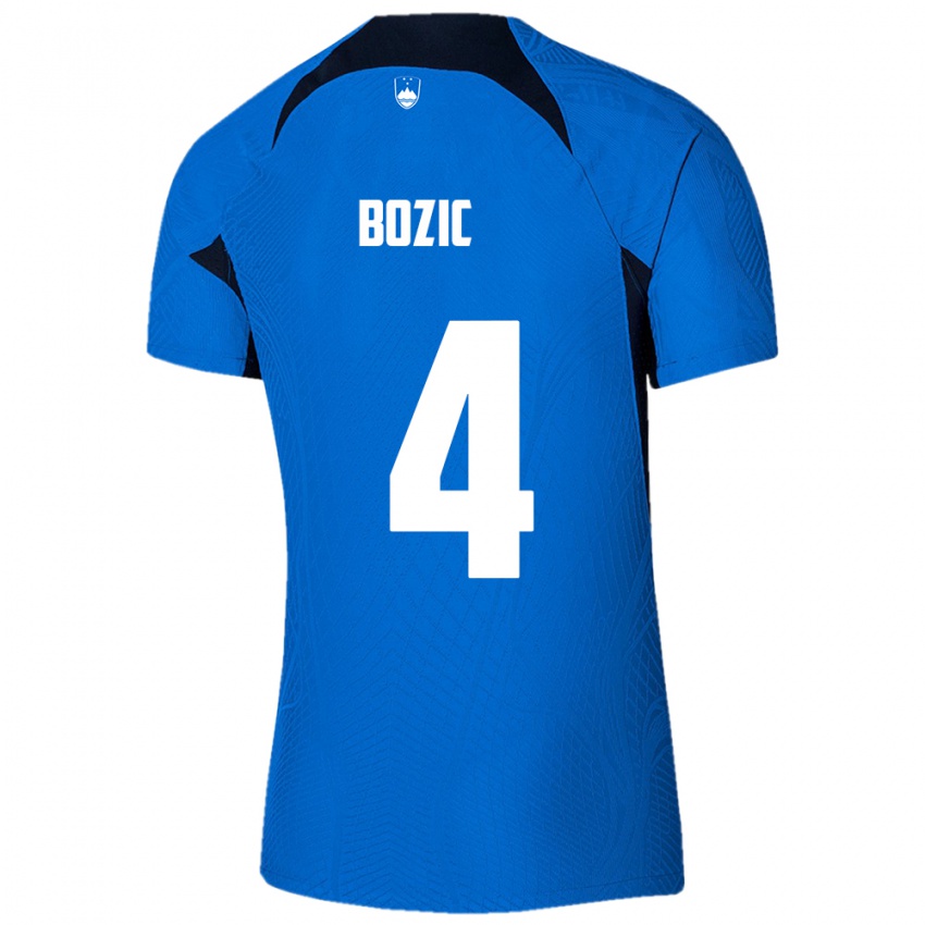 Criança Camisola Eslovênia Viktor Bozic #4 Azul Alternativa 24-26 Camisa