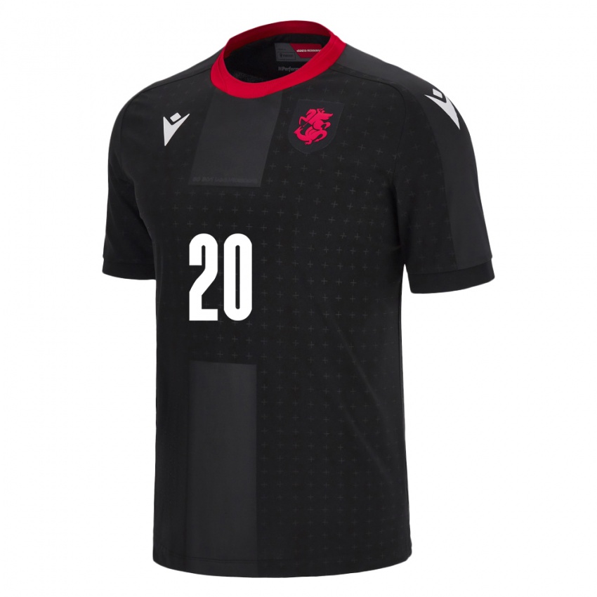 Criança Camisola Geórgia Anzor Mekvabishvili #20 Preto Alternativa 24-26 Camisa