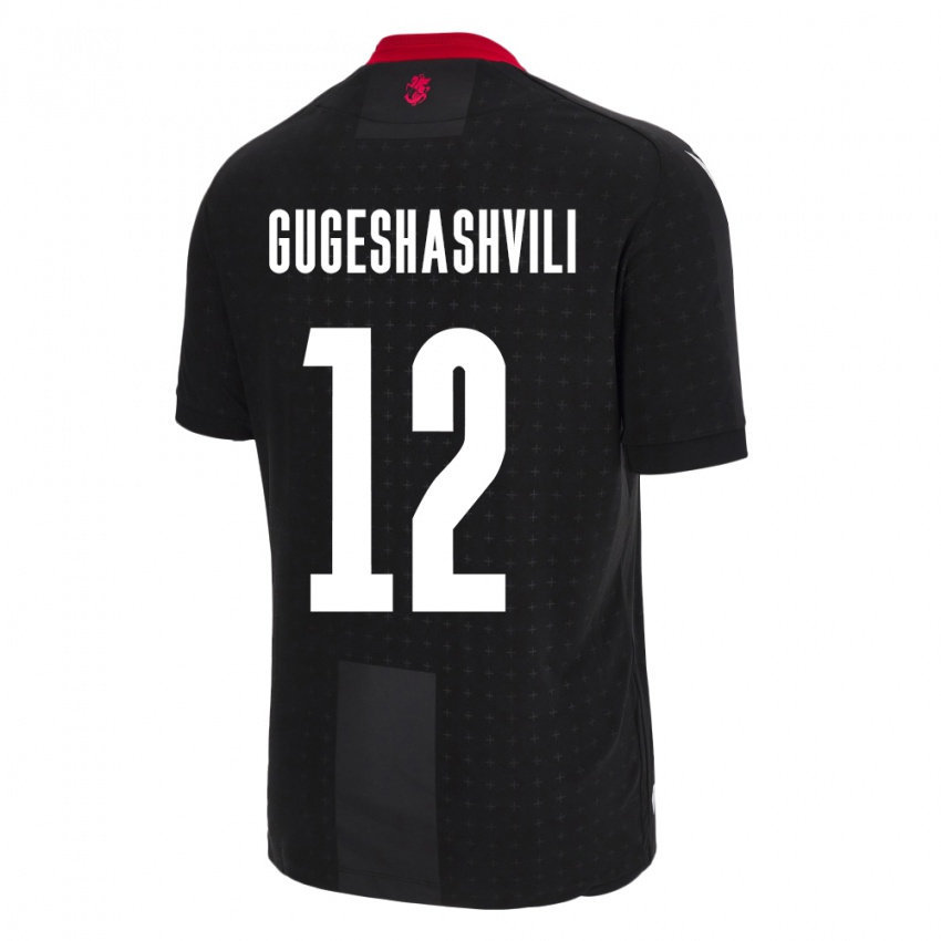 Criança Camisola Geórgia Luka Gugeshashvili #12 Preto Alternativa 24-26 Camisa