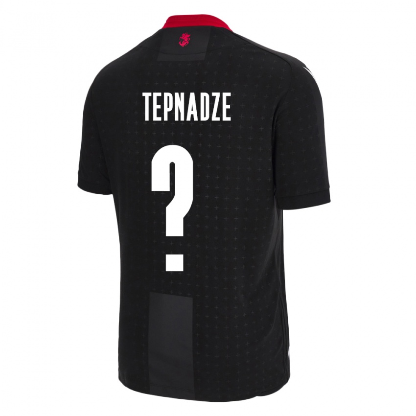 Criança Camisola Geórgia Aleksandre Tepnadze #0 Preto Alternativa 24-26 Camisa