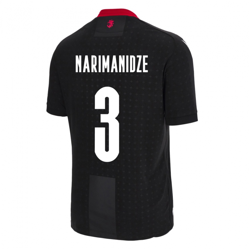 Criança Camisola Geórgia Aleksandre Narimanidze #3 Preto Alternativa 24-26 Camisa