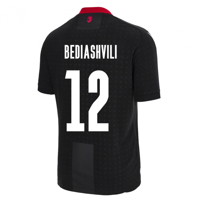 Criança Camisola Geórgia Giorgi Bediashvili #12 Preto Alternativa 24-26 Camisa