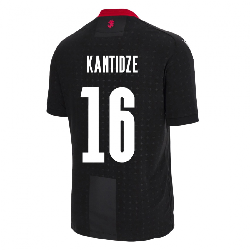 Criança Camisola Geórgia Nikoloz Kantidze #16 Preto Alternativa 24-26 Camisa