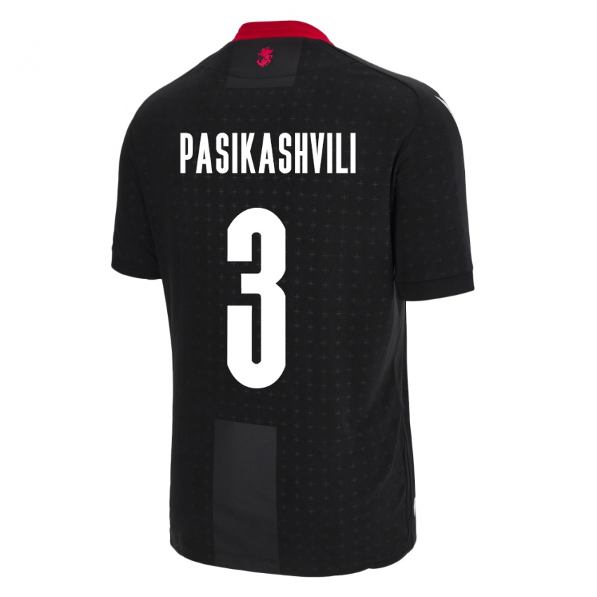 Criança Camisola Geórgia Nino Pasikashvili #3 Preto Alternativa 24-26 Camisa