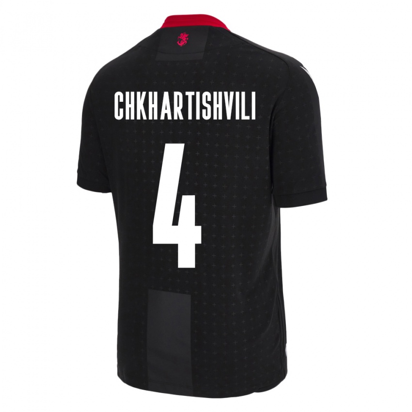 Criança Camisola Geórgia Nino Chkhartishvili #4 Preto Alternativa 24-26 Camisa