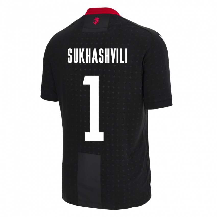 Criança Camisola Geórgia Teona Sukhashvili #1 Preto Alternativa 24-26 Camisa