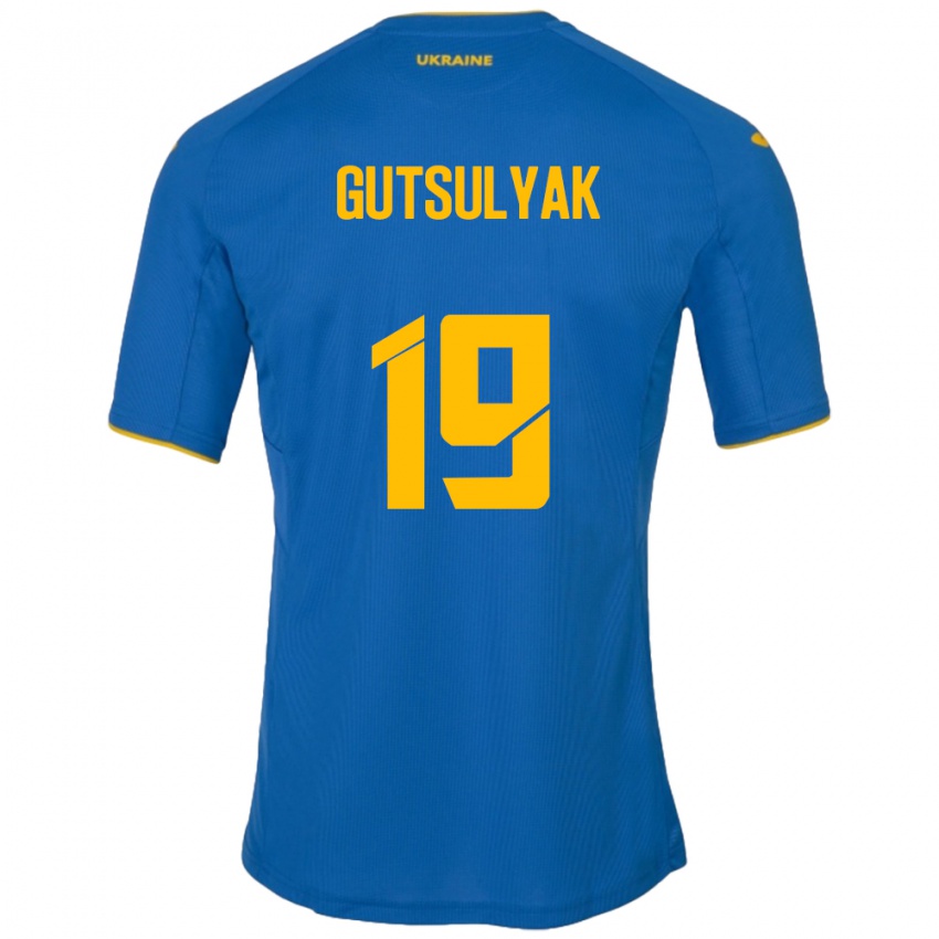 Criança Camisola Ucrânia Oleksiy Gutsulyak #19 Azul Alternativa 24-26 Camisa