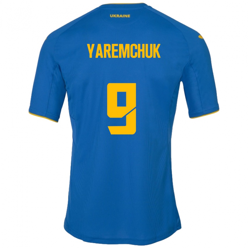 Criança Camisola Ucrânia Roman Yaremchuk #9 Azul Alternativa 24-26 Camisa