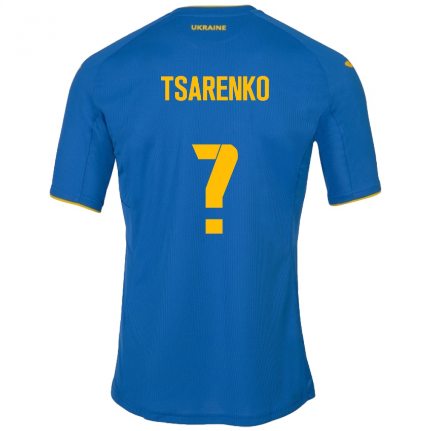 Criança Camisola Ucrânia Anton Tsarenko #0 Azul Alternativa 24-26 Camisa