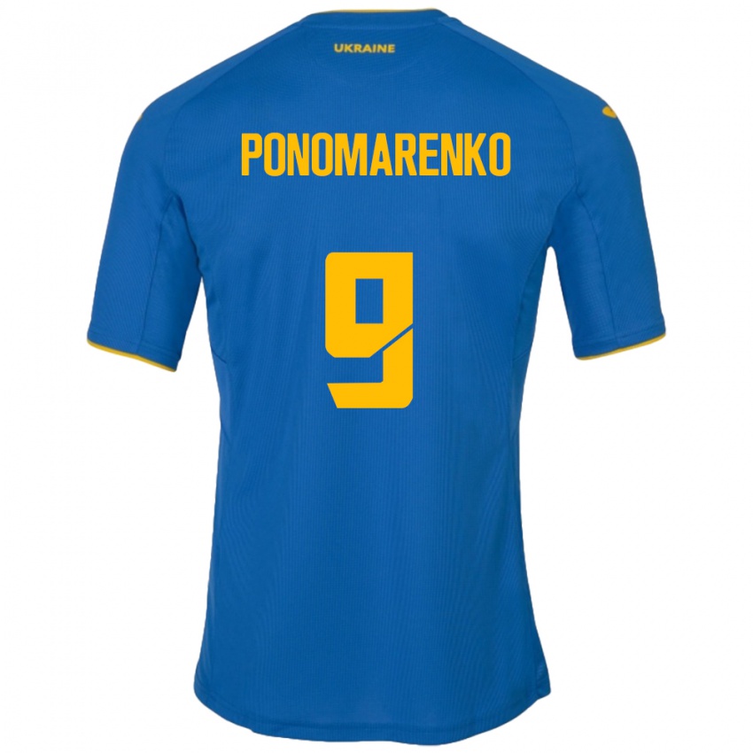 Criança Camisola Ucrânia Matviy Ponomarenko #9 Azul Alternativa 24-26 Camisa