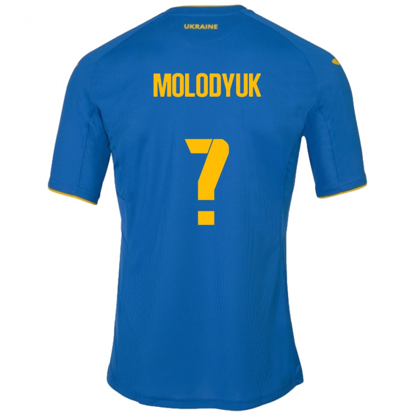 Criança Camisola Ucrânia Yelyzaveta Molodyuk #0 Azul Alternativa 24-26 Camisa