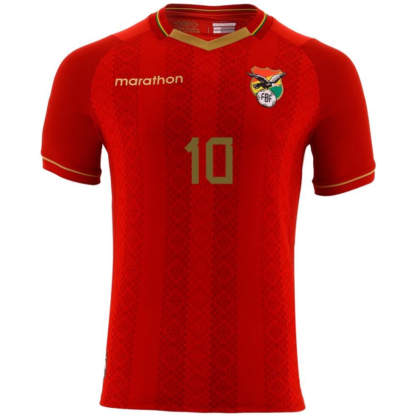 Criança Camisola Bolívia Leonardo Viviani #10 Vermelho Alternativa 24-26 Camisa