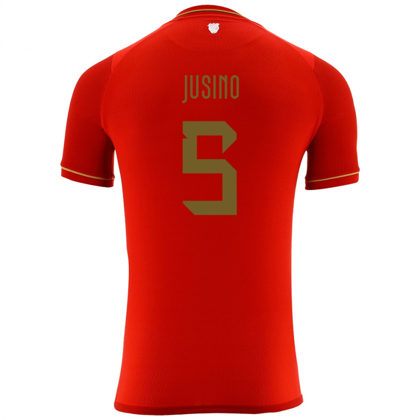 Criança Camisola Bolívia Adrián Jusino #5 Vermelho Alternativa 24-26 Camisa