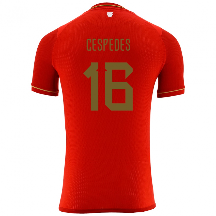 Criança Camisola Bolívia Boris Céspedes #16 Vermelho Alternativa 24-26 Camisa