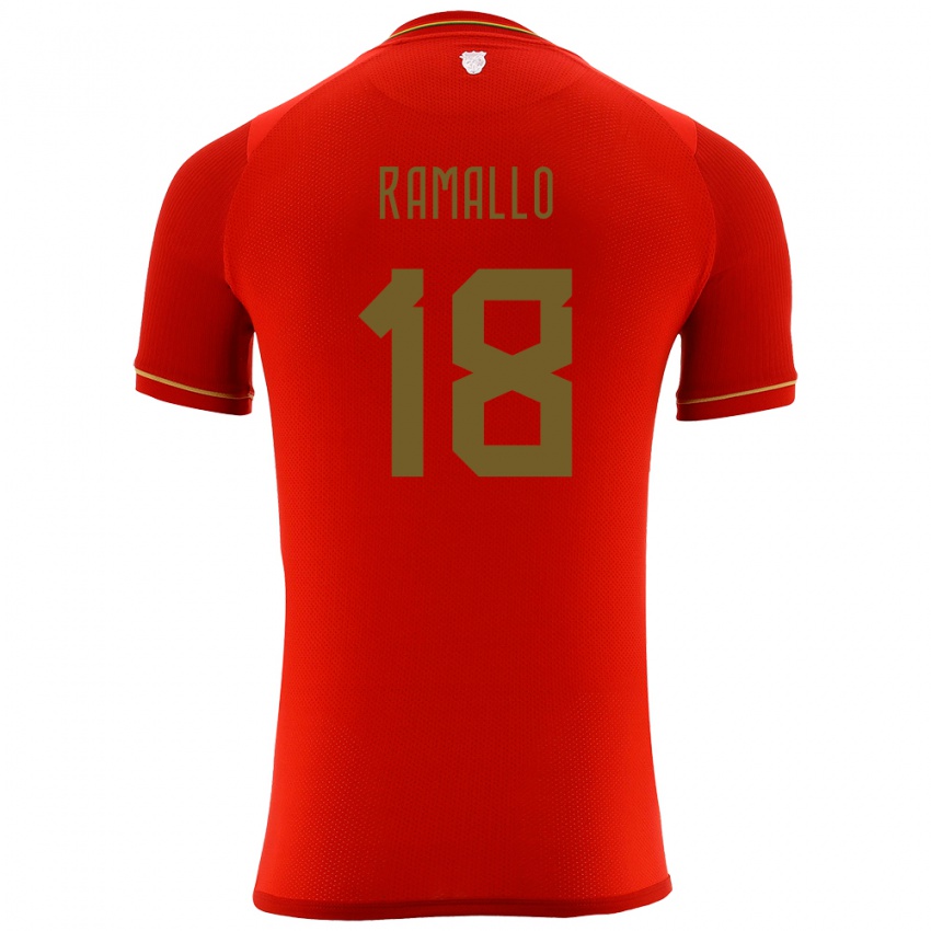 Criança Camisola Bolívia Rodrigo Ramallo #18 Vermelho Alternativa 24-26 Camisa