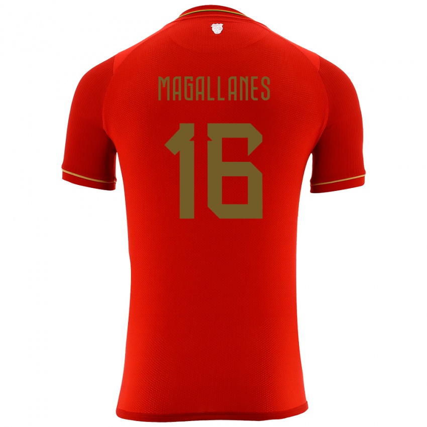 Criança Camisola Bolívia Juan Magallanes #16 Vermelho Alternativa 24-26 Camisa