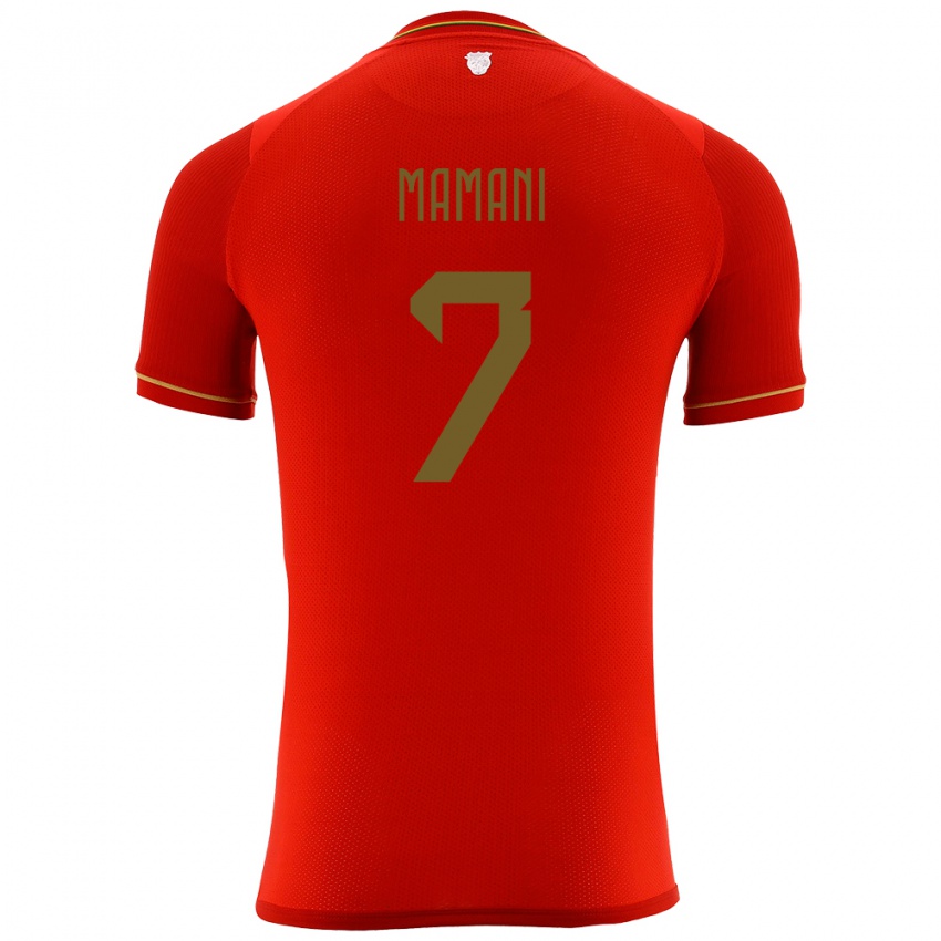 Criança Camisola Bolívia Braian Mamani #7 Vermelho Alternativa 24-26 Camisa