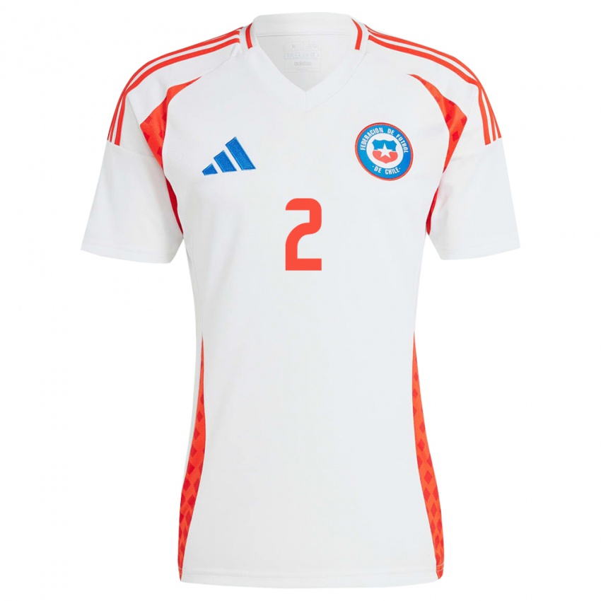 Criança Camisola Chile Maicol León #2 Branco Alternativa 24-26 Camisa