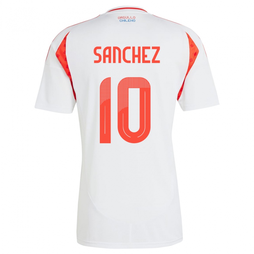 Criança Camisola Chile Alexis Sánchez #10 Branco Alternativa 24-26 Camisa