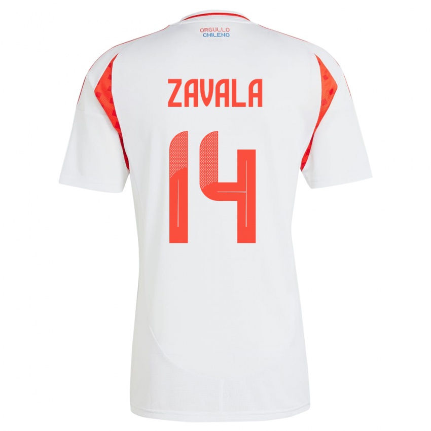 Criança Camisola Chile Cristián Zavala #14 Branco Alternativa 24-26 Camisa