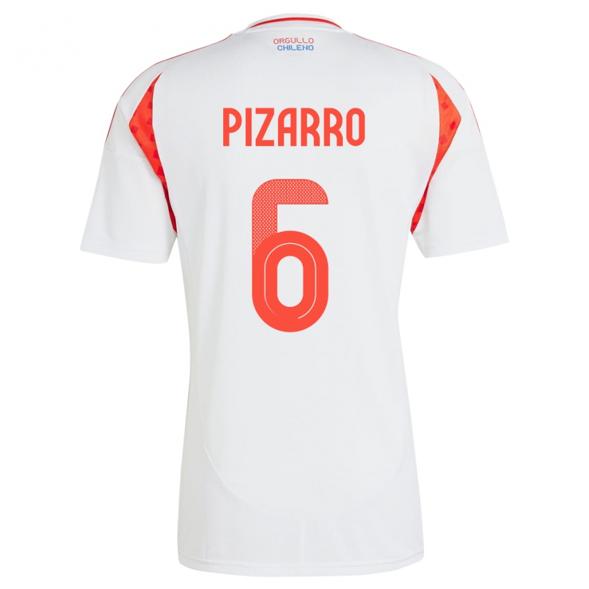 Criança Camisola Chile Vicente Pizarro #6 Branco Alternativa 24-26 Camisa