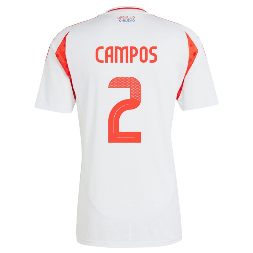 Criança Camisola Chile Víctor Campos #2 Branco Alternativa 24-26 Camisa