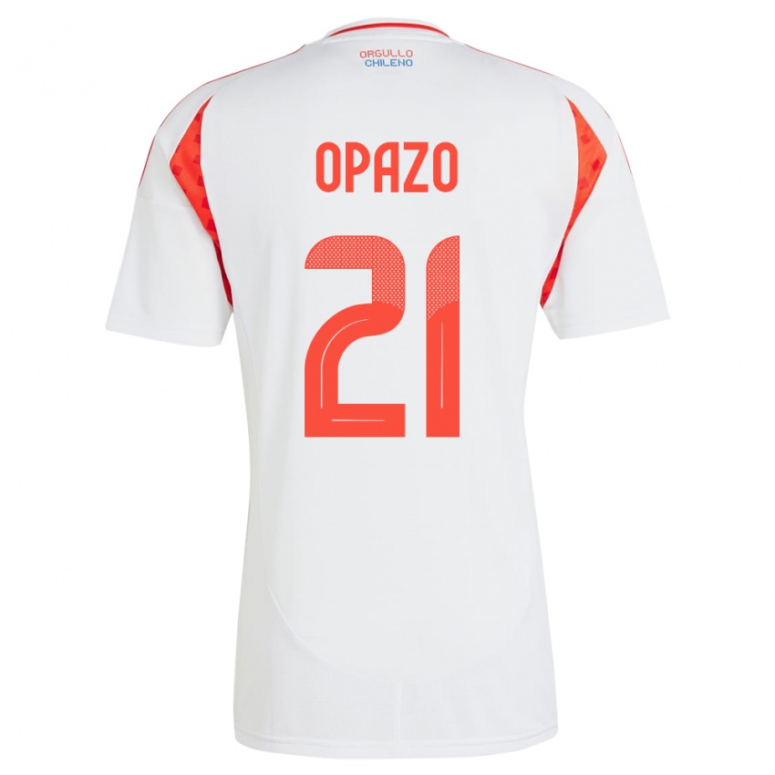 Criança Camisola Chile Diego Opazo #21 Branco Alternativa 24-26 Camisa