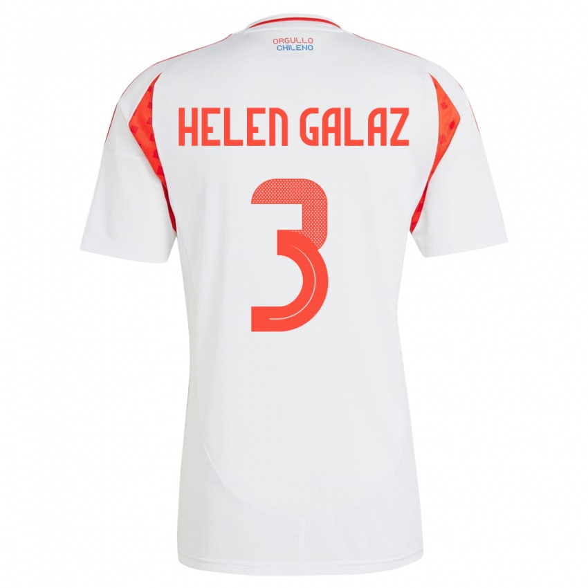 Criança Camisola Chile Su Helen Galaz #3 Branco Alternativa 24-26 Camisa