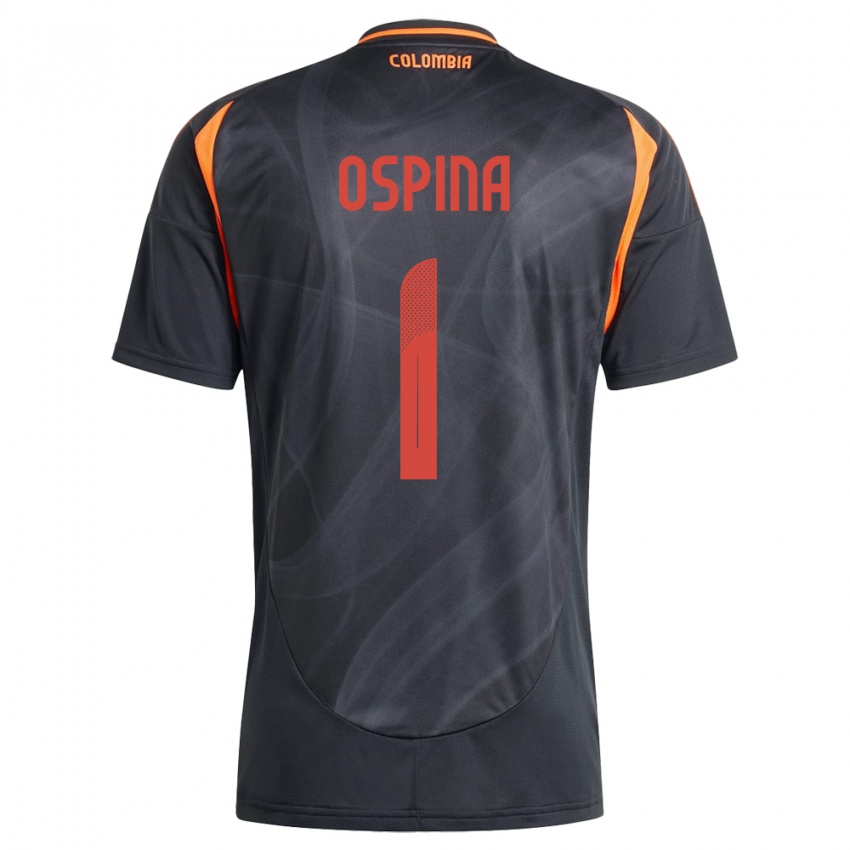 Criança Camisola Colômbia David Ospina #1 Preto Alternativa 24-26 Camisa