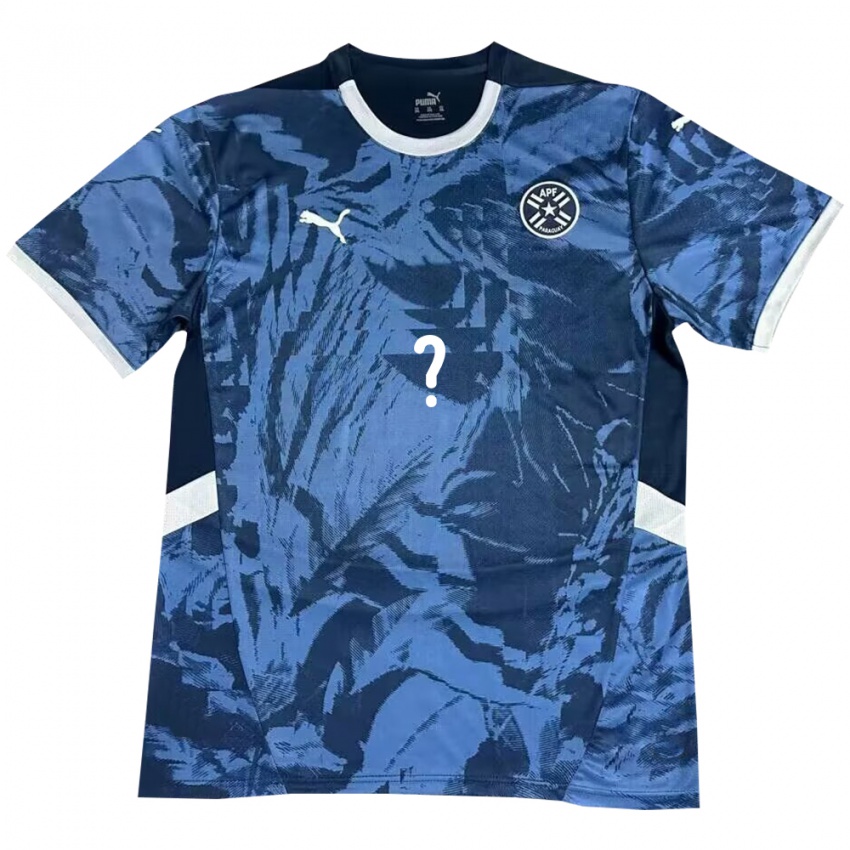 Criança Camisola Paraguai Seu Nome #0 Azul Alternativa 24-26 Camisa