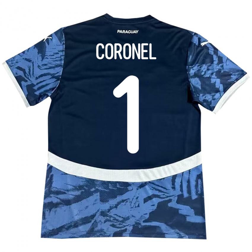 Criança Camisola Paraguai Carlos Coronel #1 Azul Alternativa 24-26 Camisa