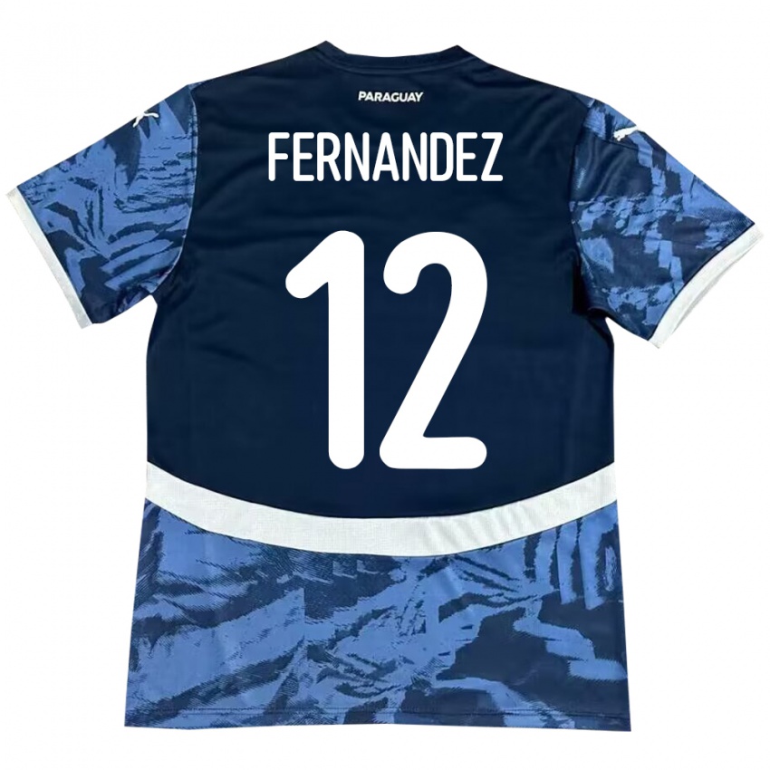 Criança Camisola Paraguai Gatito Fernández #12 Azul Alternativa 24-26 Camisa