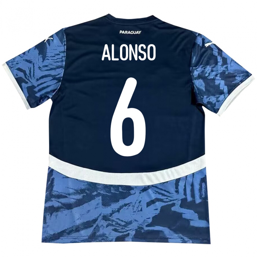 Criança Camisola Paraguai Júnior Alonso #6 Azul Alternativa 24-26 Camisa