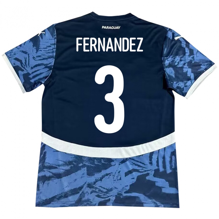 Criança Camisola Paraguai Roberto Fernández #3 Azul Alternativa 24-26 Camisa