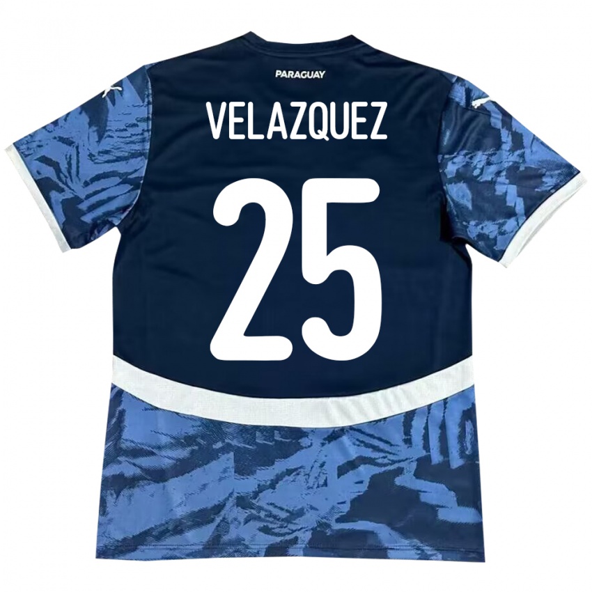 Criança Camisola Paraguai Gustavo Velázquez #25 Azul Alternativa 24-26 Camisa