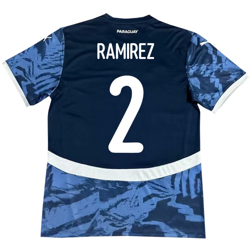 Criança Camisola Paraguai Iván Ramírez #2 Azul Alternativa 24-26 Camisa