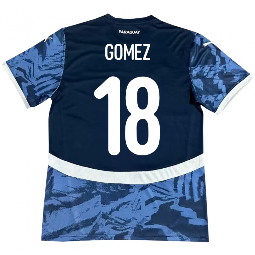 Criança Camisola Paraguai Diego Gómez #18 Azul Alternativa 24-26 Camisa