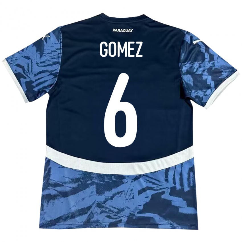 Criança Camisola Paraguai Marcos Gómez #6 Azul Alternativa 24-26 Camisa