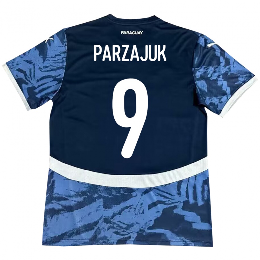 Criança Camisola Paraguai Kevin Parzajuk #9 Azul Alternativa 24-26 Camisa