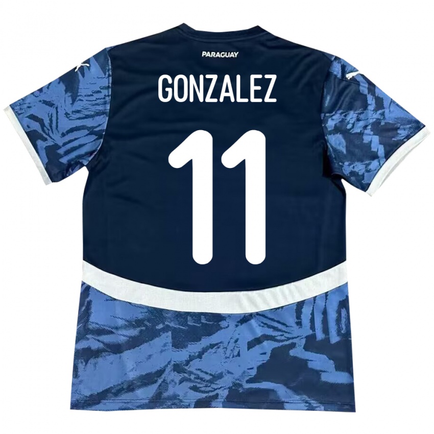 Criança Camisola Paraguai Enso González #11 Azul Alternativa 24-26 Camisa