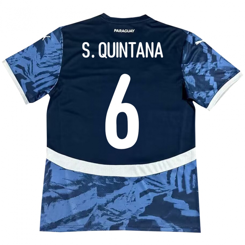 Criança Camisola Paraguai Sebastián Quintana #6 Azul Alternativa 24-26 Camisa