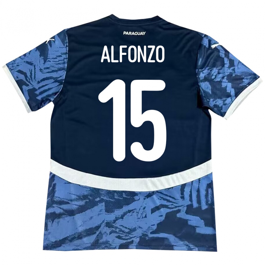 Criança Camisola Paraguai Axel Alfonzo #15 Azul Alternativa 24-26 Camisa