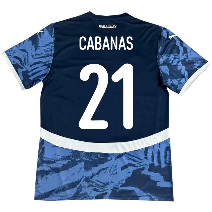 Criança Camisola Paraguai Víctor Cabañas #21 Azul Alternativa 24-26 Camisa