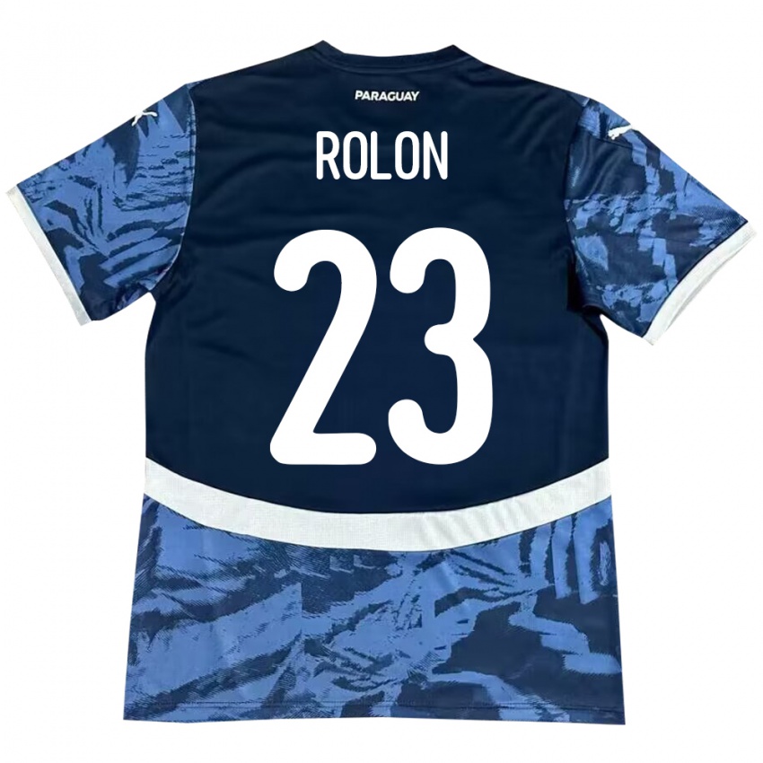 Criança Camisola Paraguai Luis Rolón #23 Azul Alternativa 24-26 Camisa