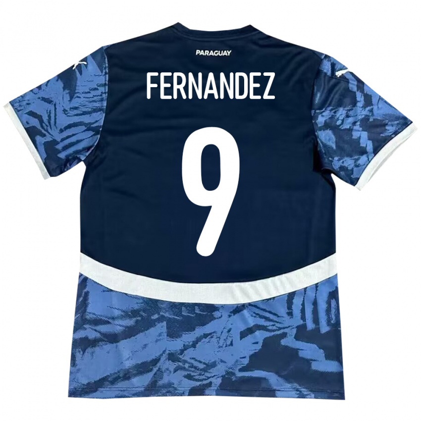 Criança Camisola Paraguai David Fernández #9 Azul Alternativa 24-26 Camisa