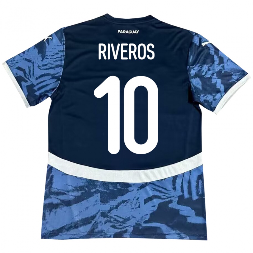 Criança Camisola Paraguai Paulo Riveros #10 Azul Alternativa 24-26 Camisa